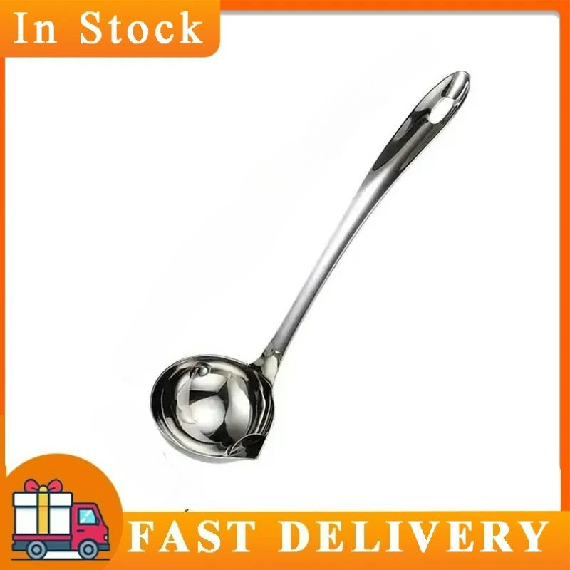 Fat Separator Spoon — Stainless Steel Gravy & Oil Skimmer