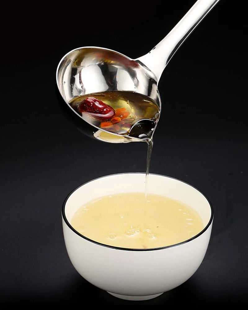 Fat Separator Spoon — Stainless Steel Gravy & Oil Skimmer