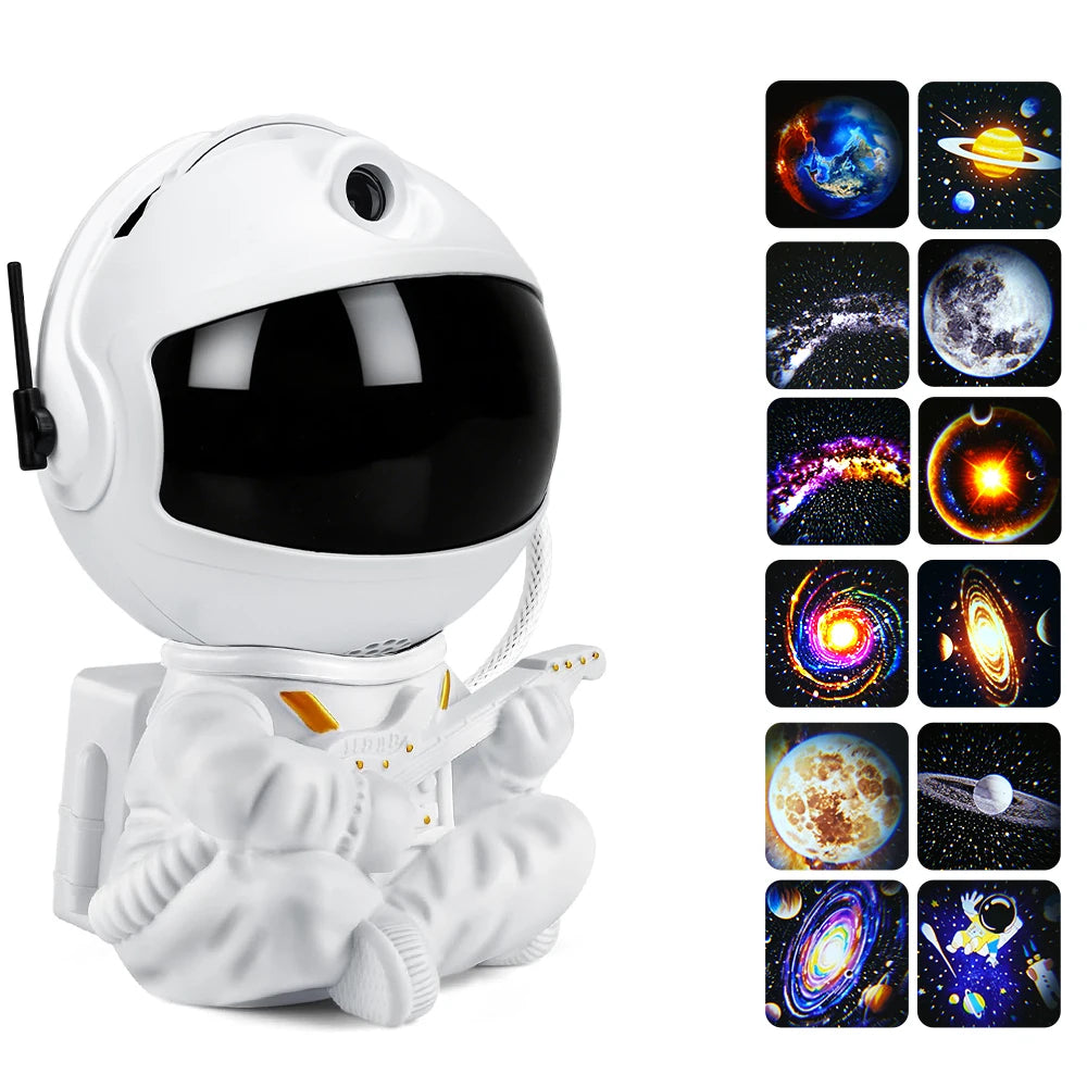 Astronaut Galaxy Projector — 12 Space Films, 360° Rotation