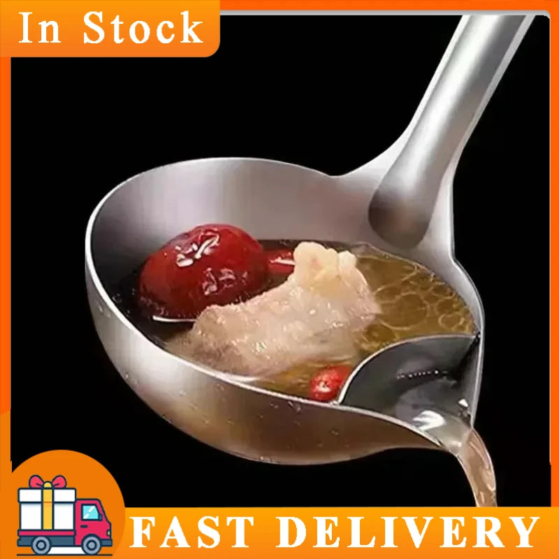 Fat Separator Spoon — Stainless Steel Gravy & Oil Skimmer