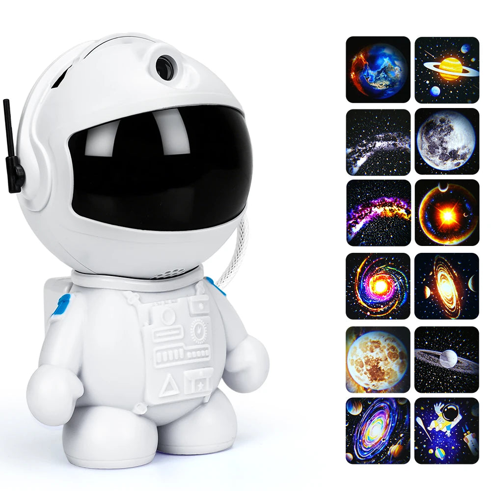 Astronaut Galaxy Projector — 12 Space Films, 360° Rotation