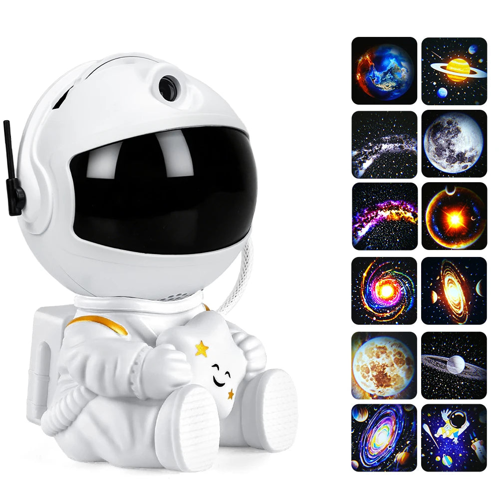 Astronaut Galaxy Projector — 12 Space Films, 360° Rotation