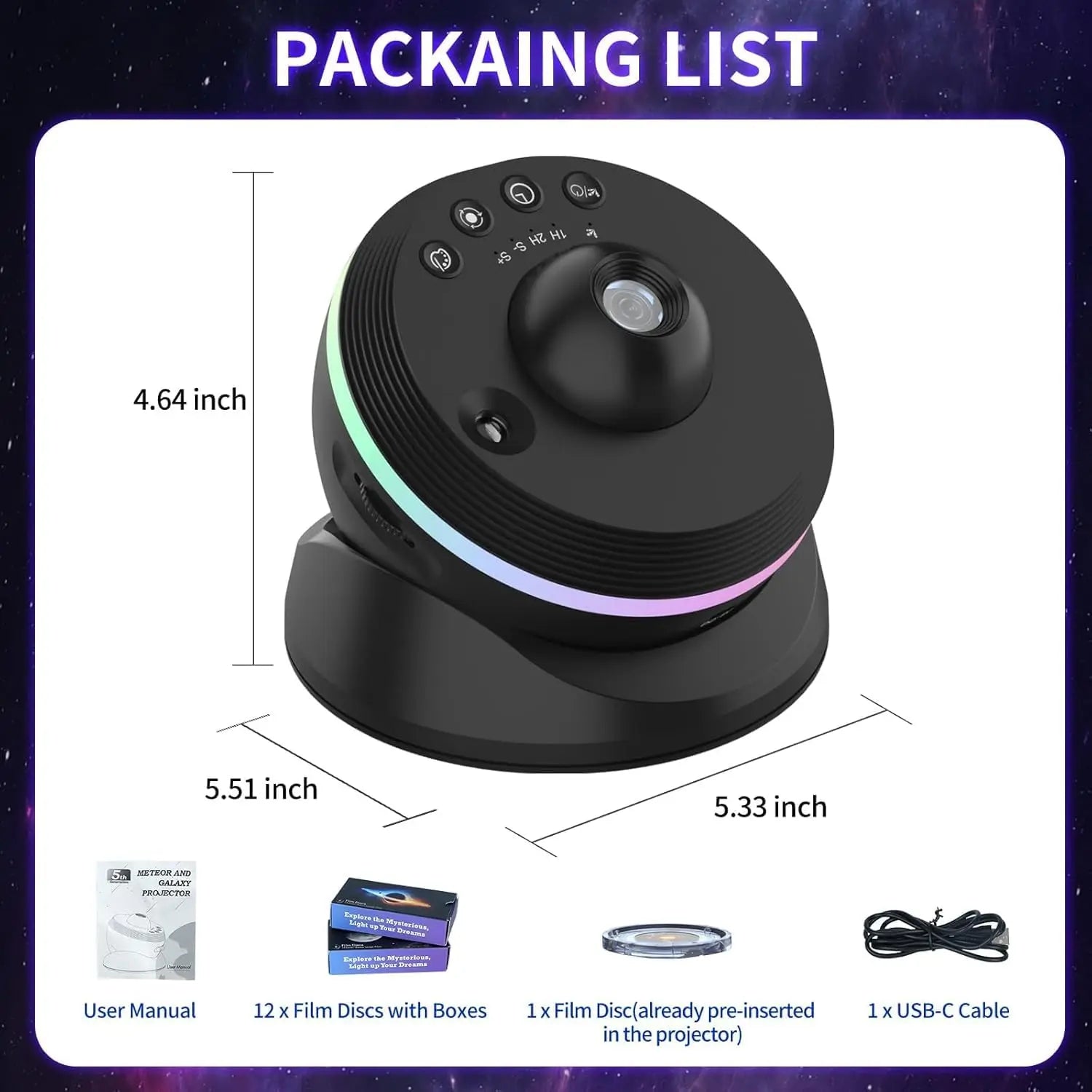 4K HD Galaxy Projector — 13-in-1 Planetarium Star Light