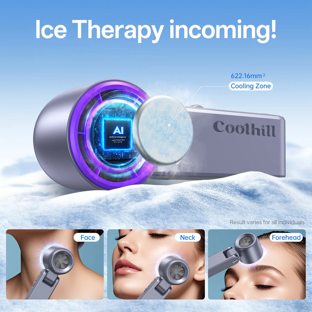 Coolhill Ice Fan Portable Handheld High Speed Fan 199 Adjustable Levels Foldable for Summer Travel Vacation Essentials& Outdoor Activities Cool Fan