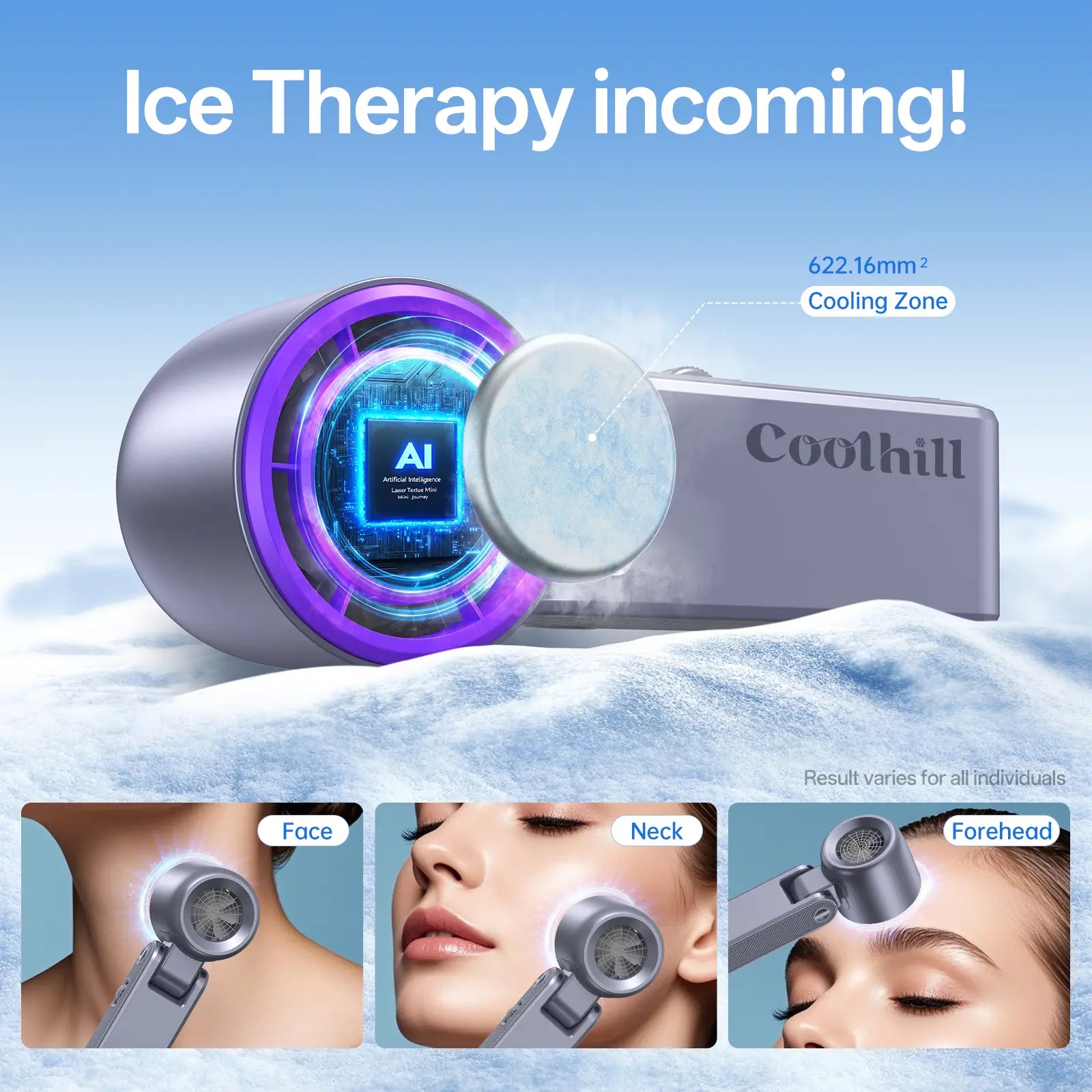 Coolhill Ice Fan Portable Handheld High Speed Fan 199 Adjustable Levels Foldable for Summer Travel Vacation Essentials& Outdoor Activities Cool Fan